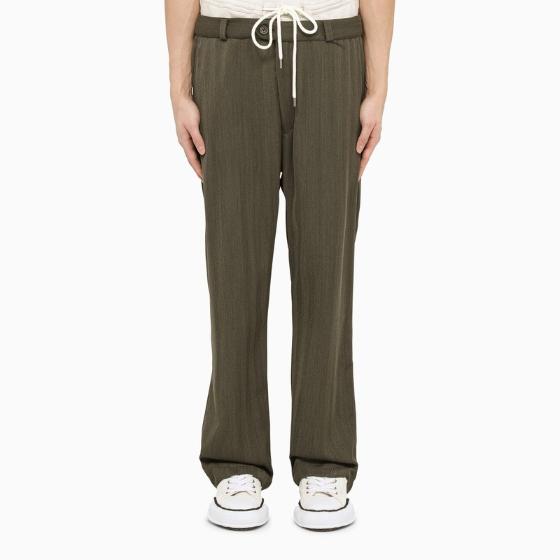 Brown striped trousers - 1