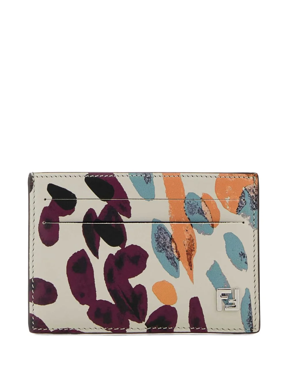Slim printed-leather card holder - 1