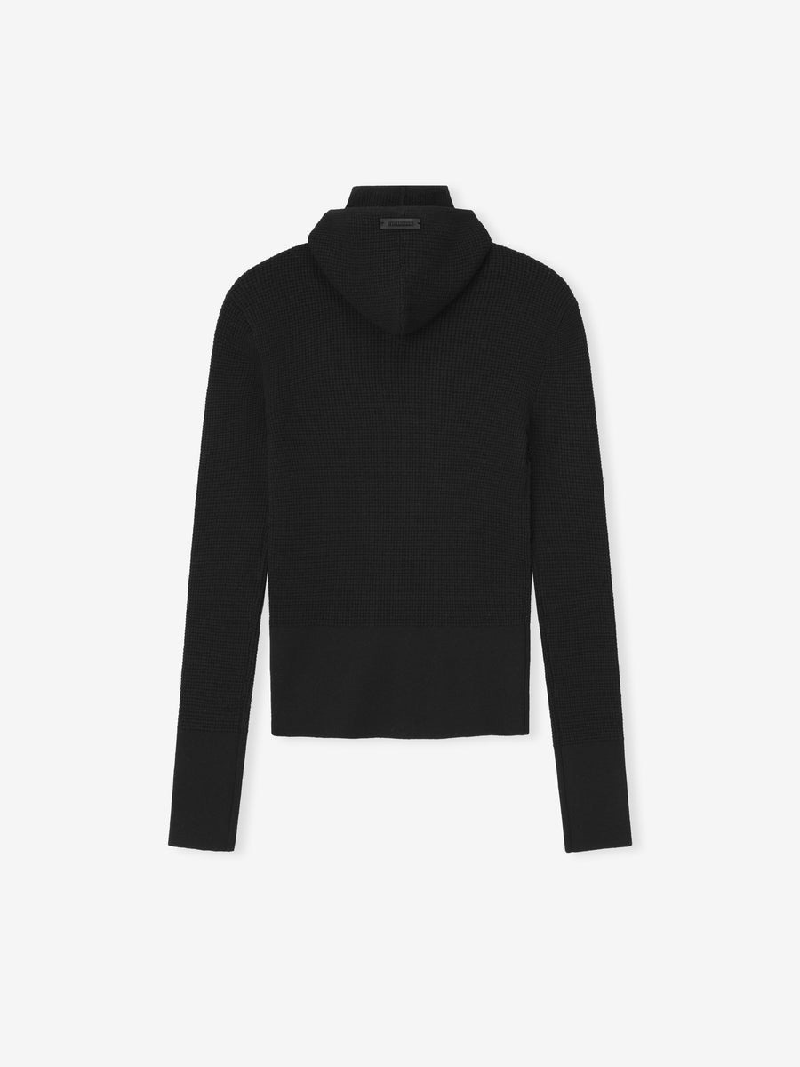 Womens Waffle Long Sleeve Hoodie - 4