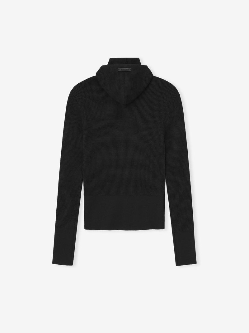 Womens Waffle Long Sleeve Hoodie 4