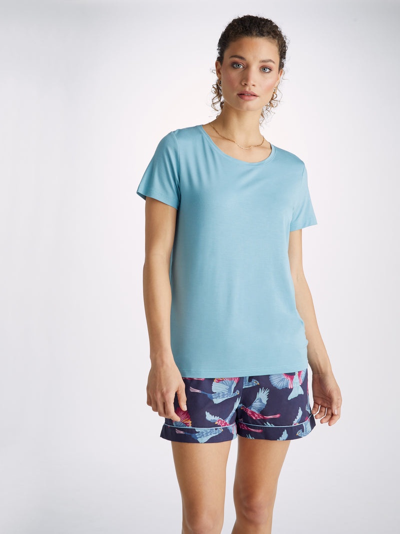 Women's T-Shirt Lara Micro Modal Stretch Soft Aqua - 5