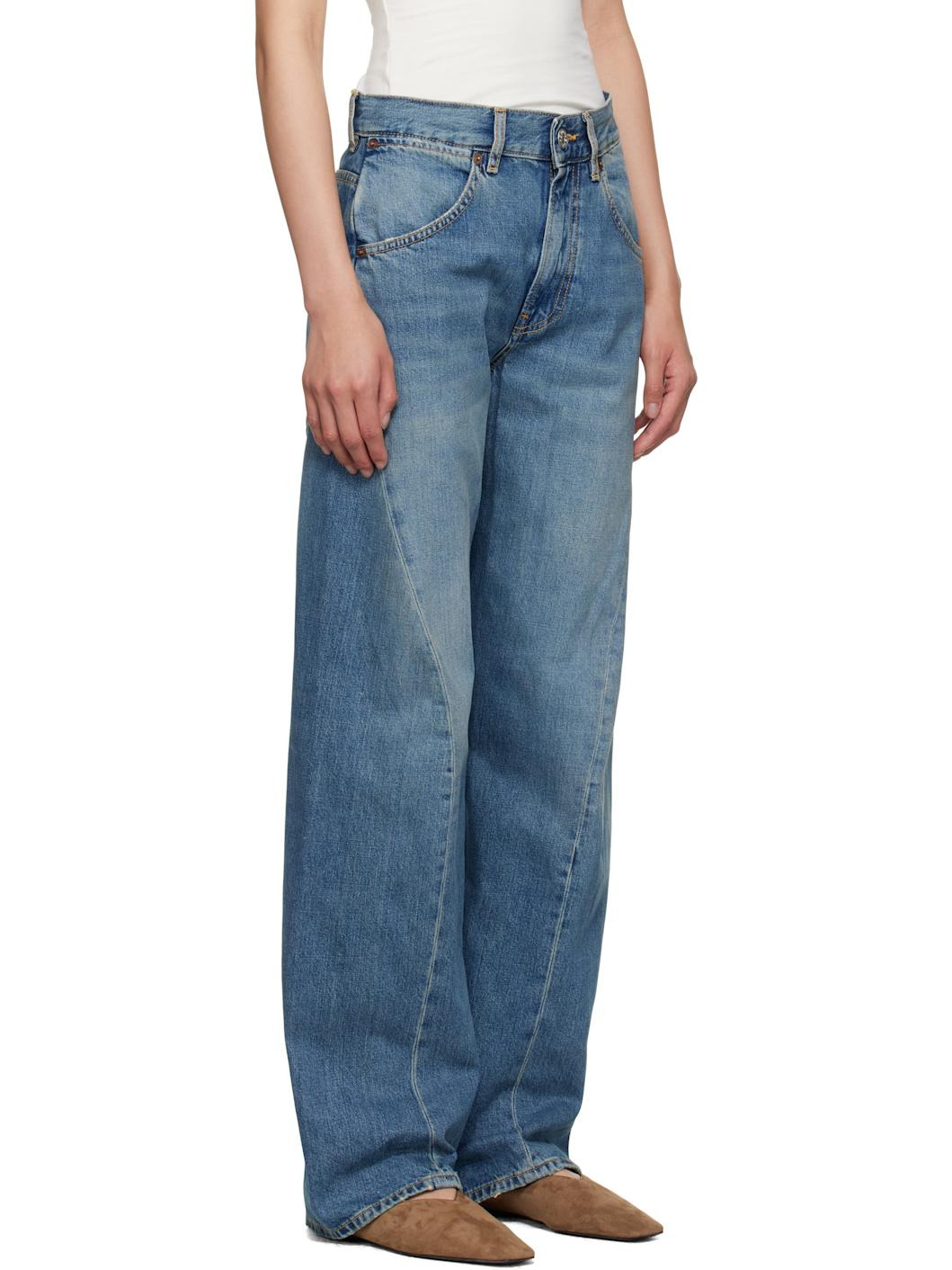 Blue Big Twisted Seam Jeans - 2