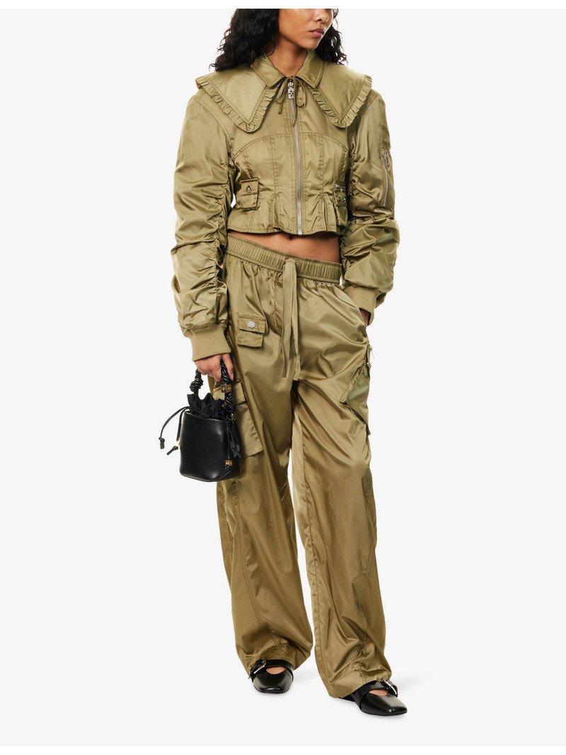 GANNI Elasticated Patch-Pocket Shell Trousers outlook