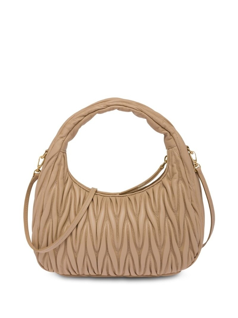 Miu Wander Shoulder Bag in Beige - Miu Miu