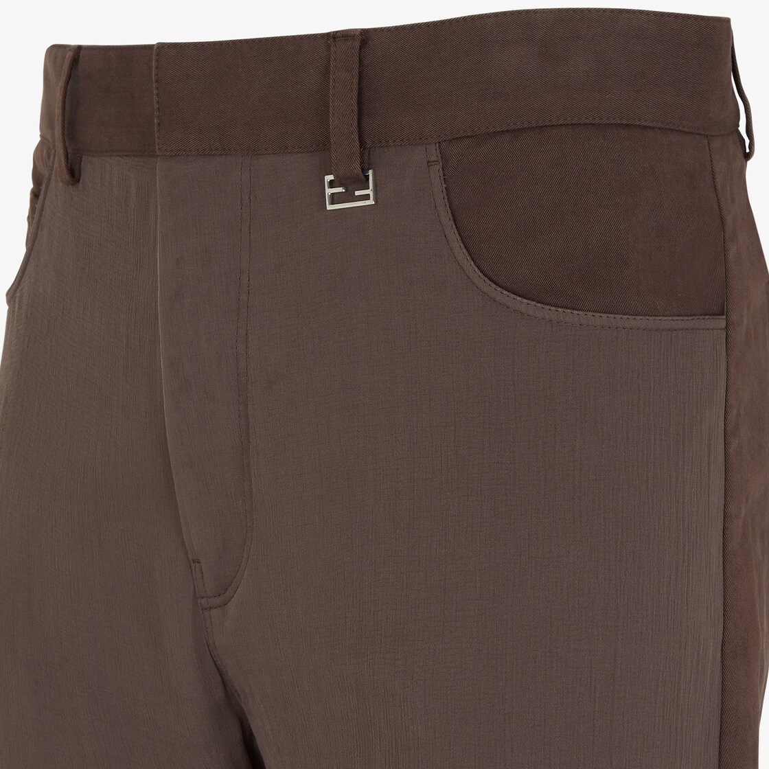 Brown gabardine pants - 3