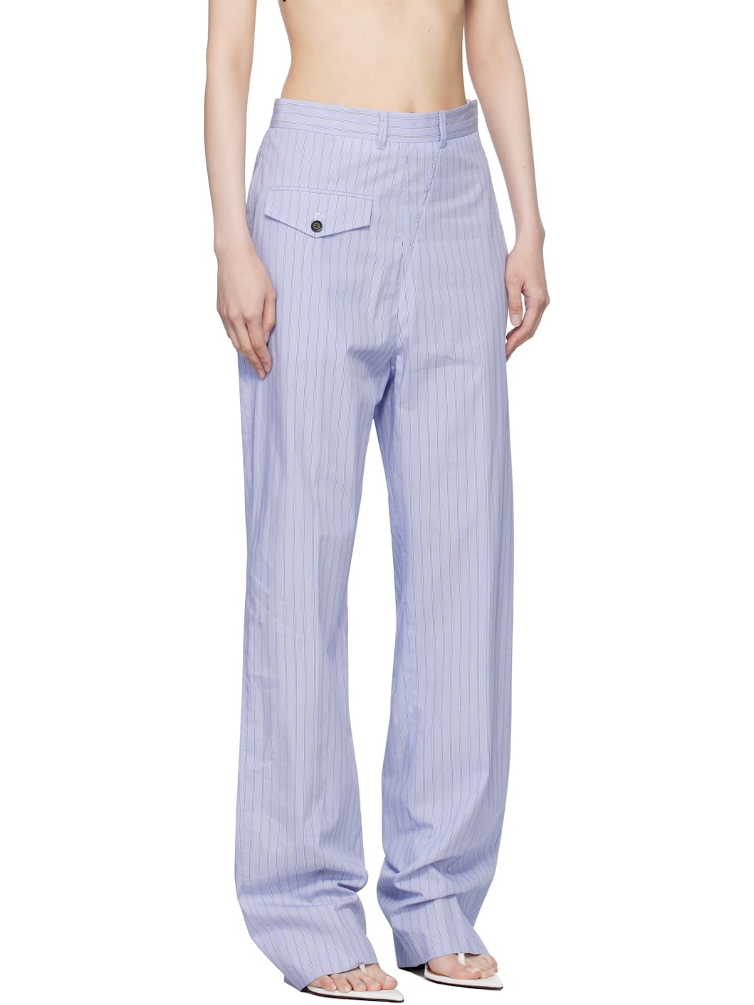 Blue Stripe Front Pocket Lounge Pants - 2