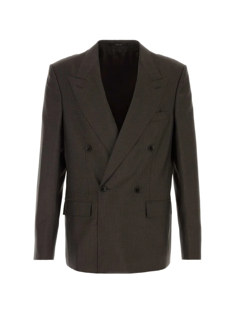 pinstripe double-breasted blazer - 1