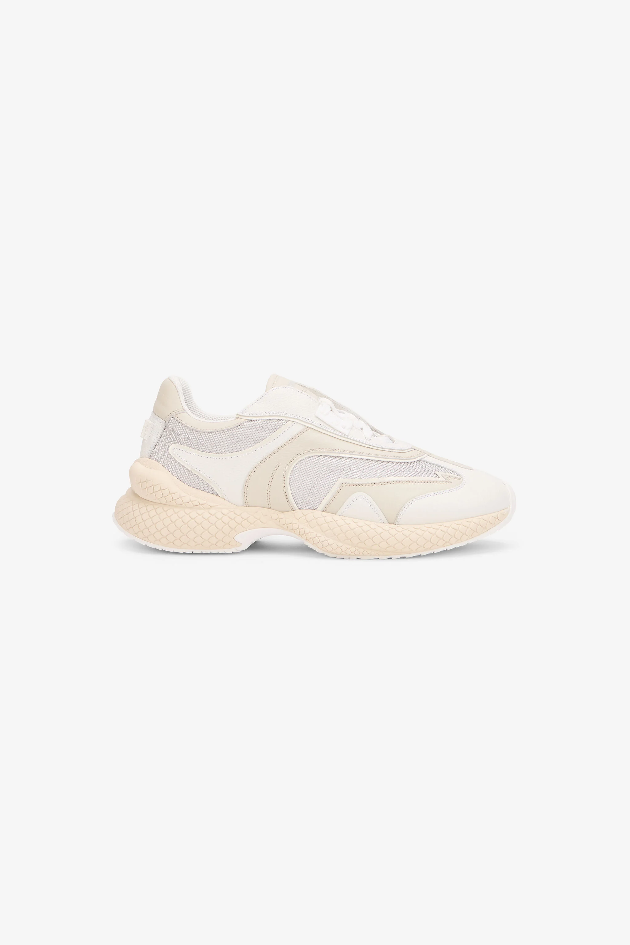 White Leather Chunky Sneakers - 1