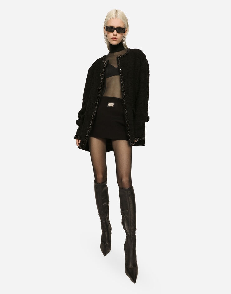 Single-breasted bouclé jacket - 5