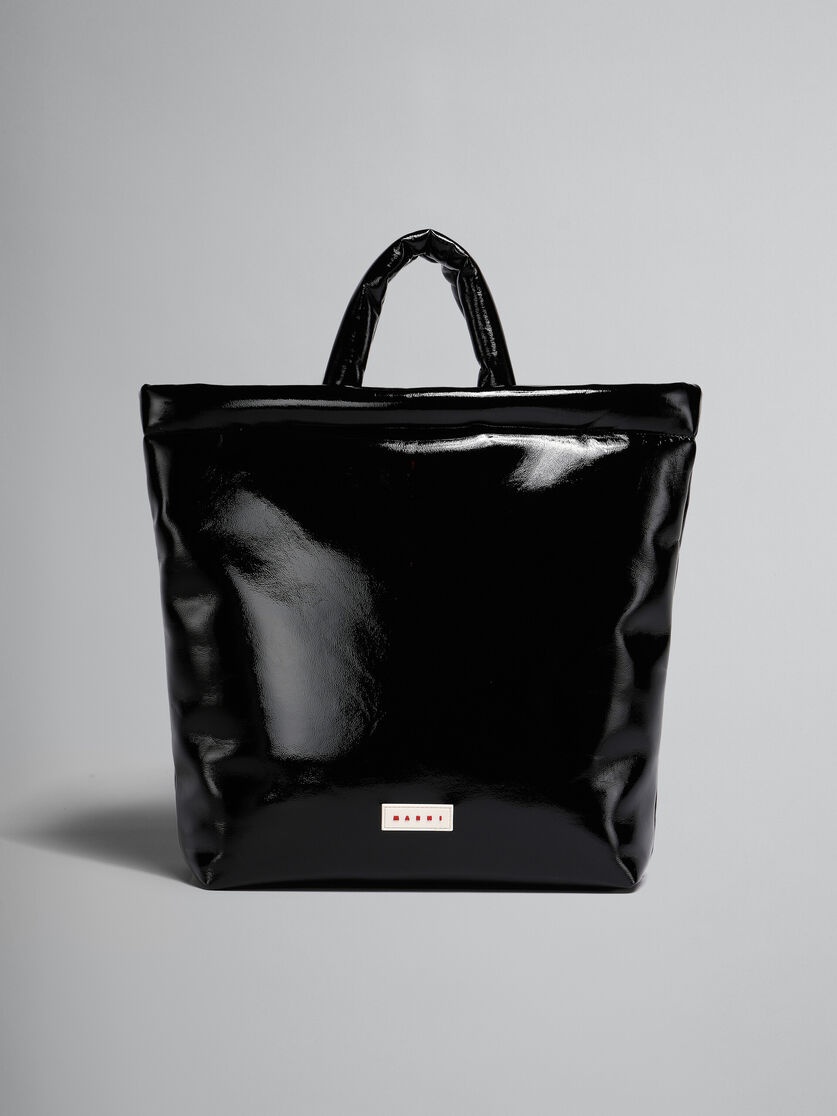 BEY TOTE BAG IN BLACK PATENT - 1