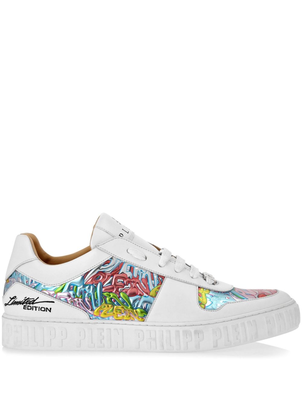 graffiti-print lace-up sneakers - 1