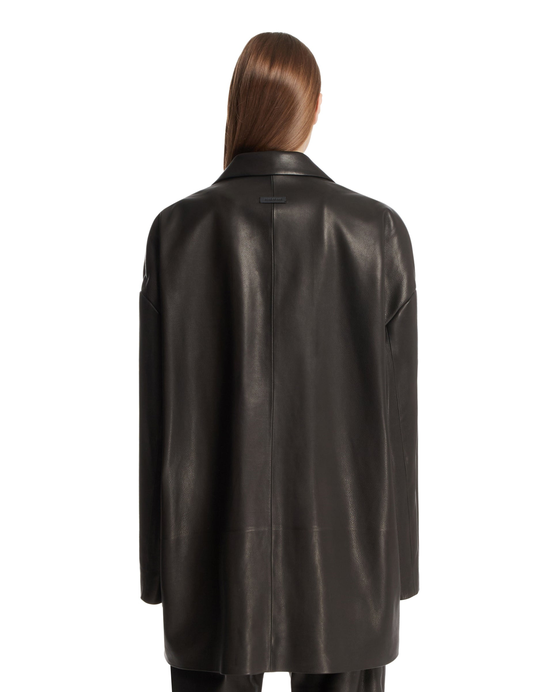 Black Oversized Leather Jacket - 3