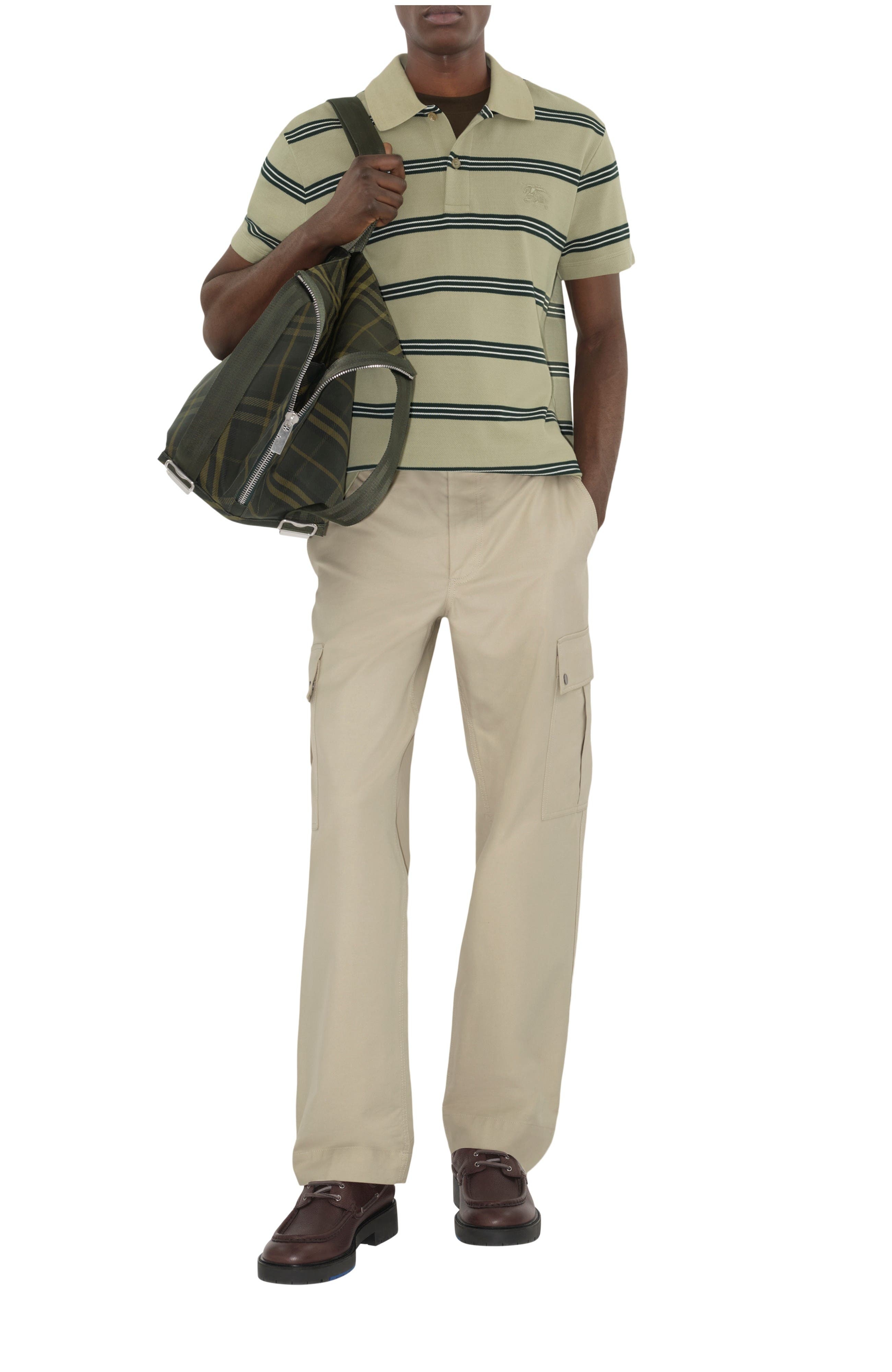 burberry Striped Cotton Polo Shirt in Shire at Nordstrom - 1