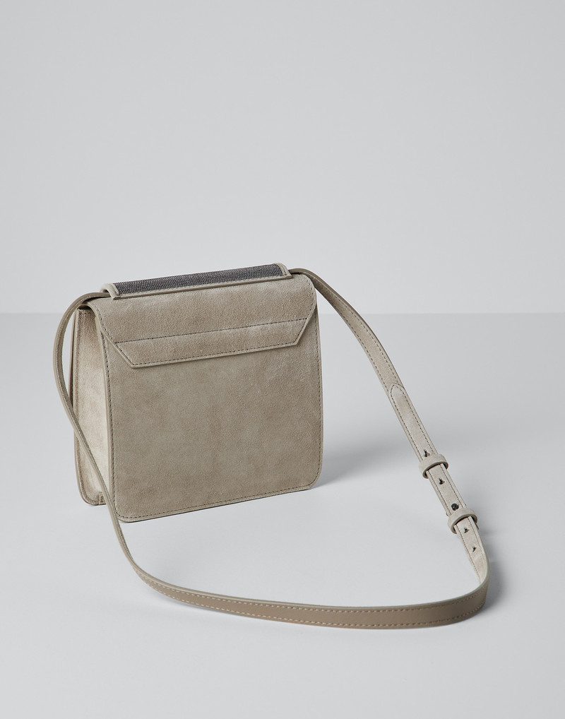 Suede bag with precious insert 2