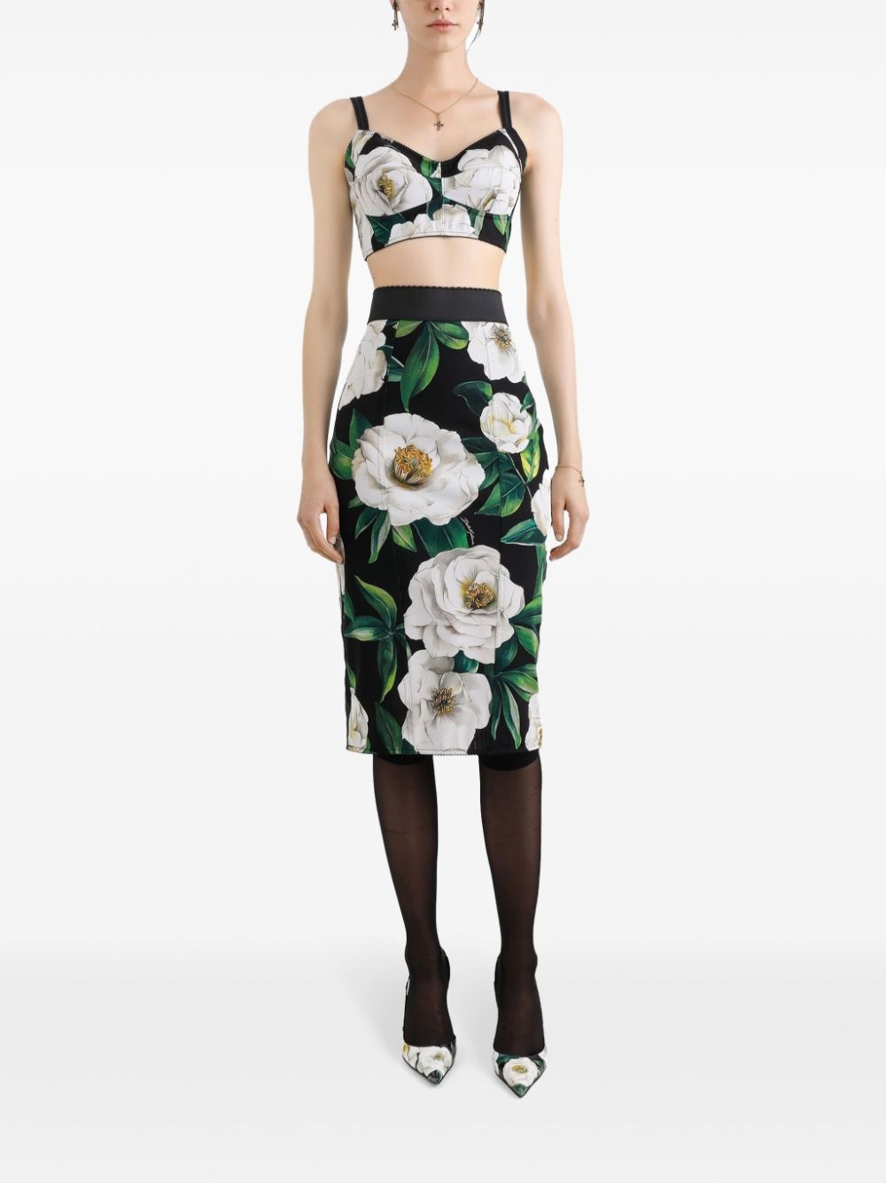 floral-print skirt - 2