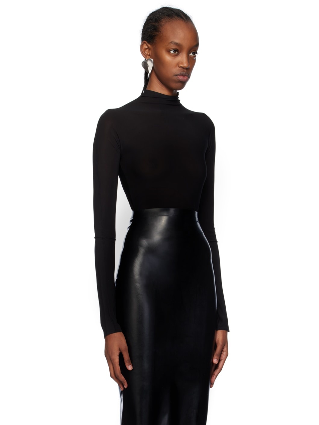 Black High Neck Bodysuit - 2
