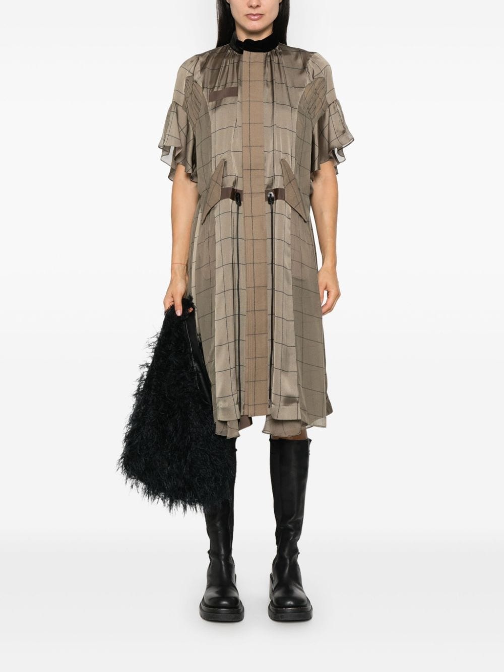 checked midi dress - 2