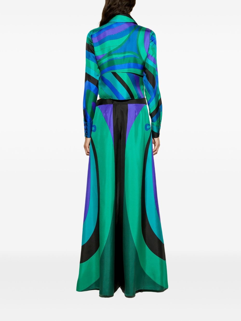 Maddalena-print wide-leg trousers - 4