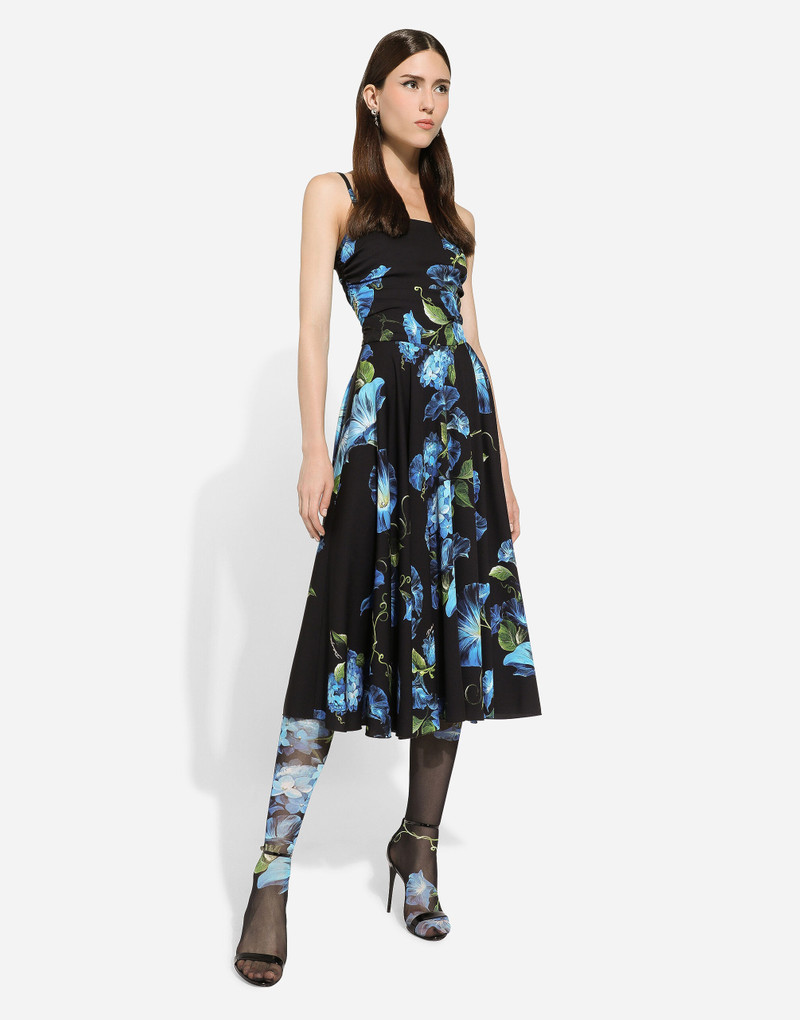 Strapless charmeuse dress with bluebell print 5