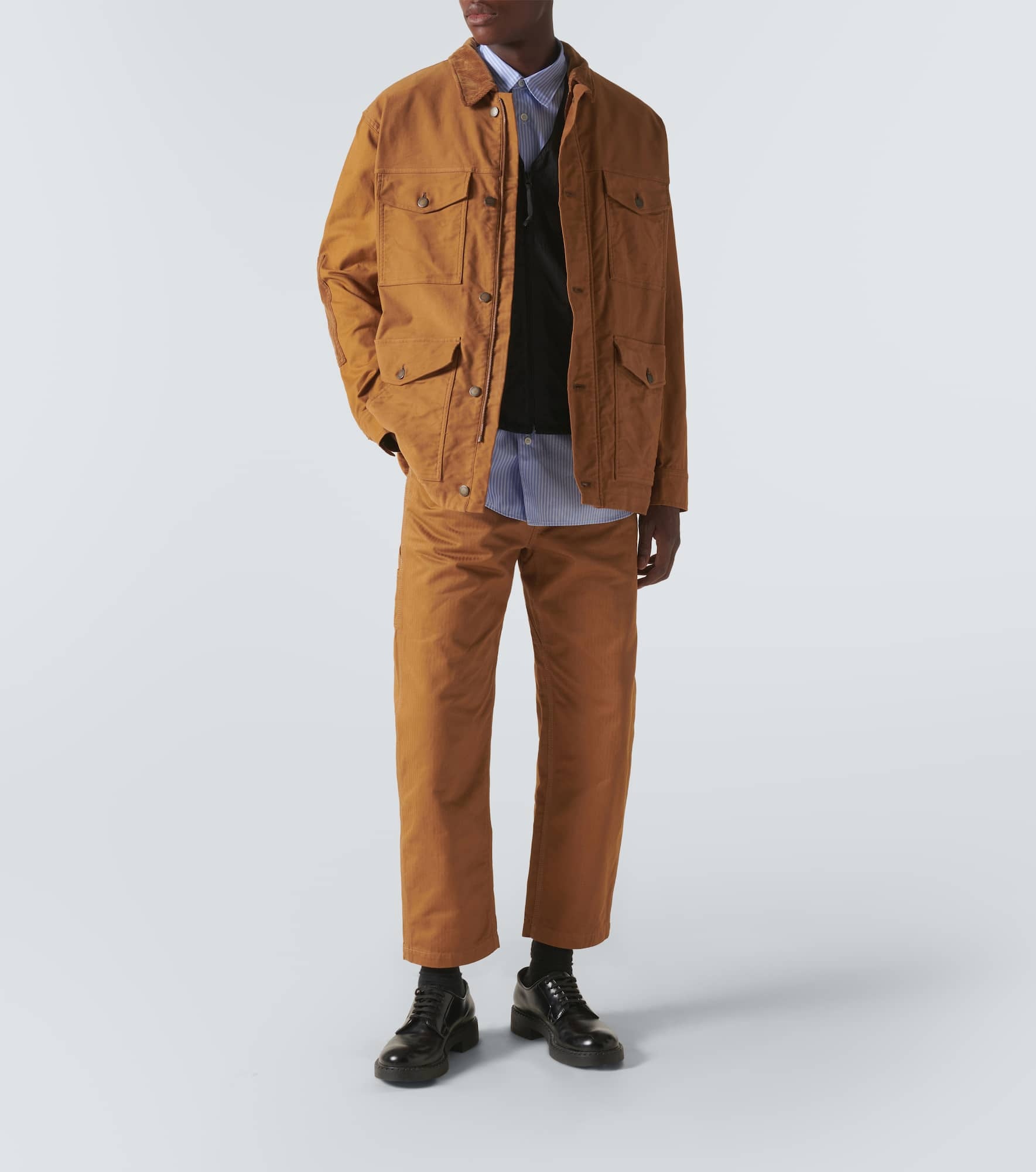 Corduroy-trimmed cotton jacket - 2