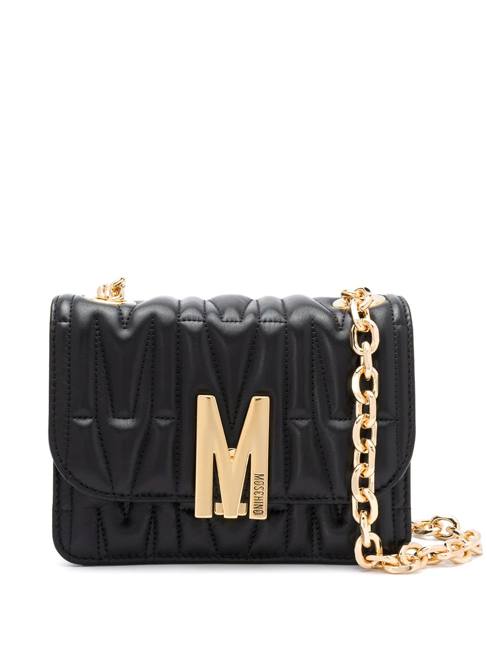 M-quilted shoulder bag - 1