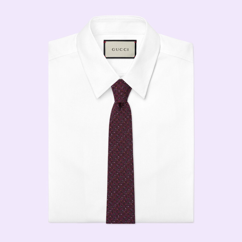 GUCCI GG dots silk jacquard tie outlook