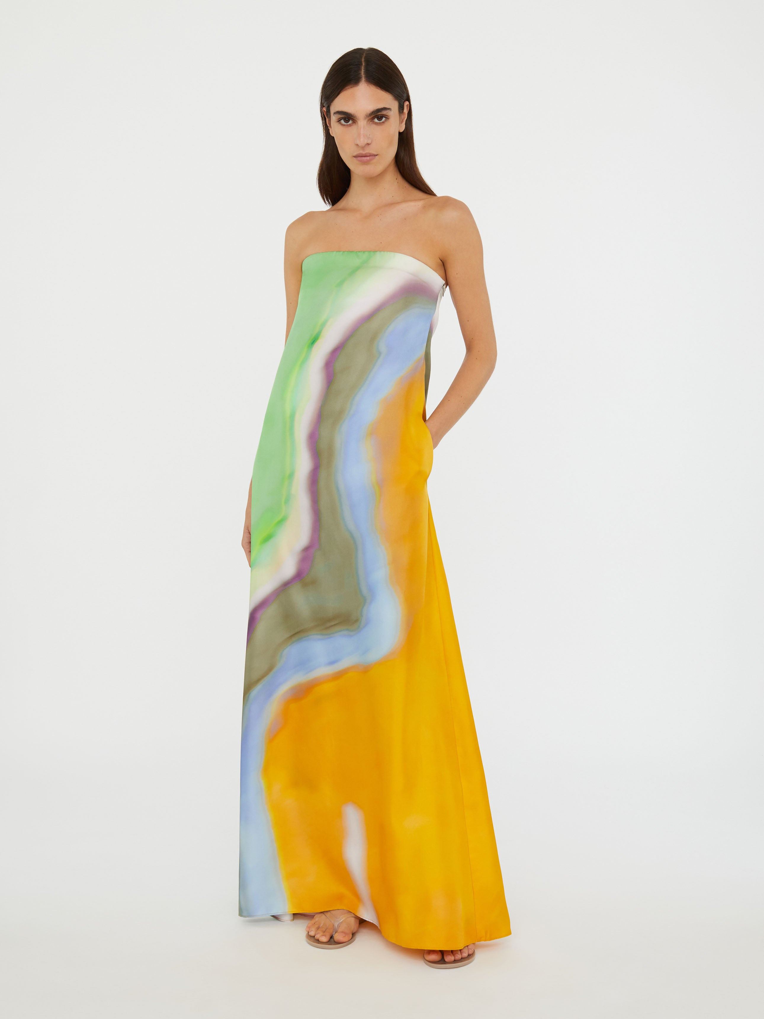 Aura Silk Strapless Dress - 2