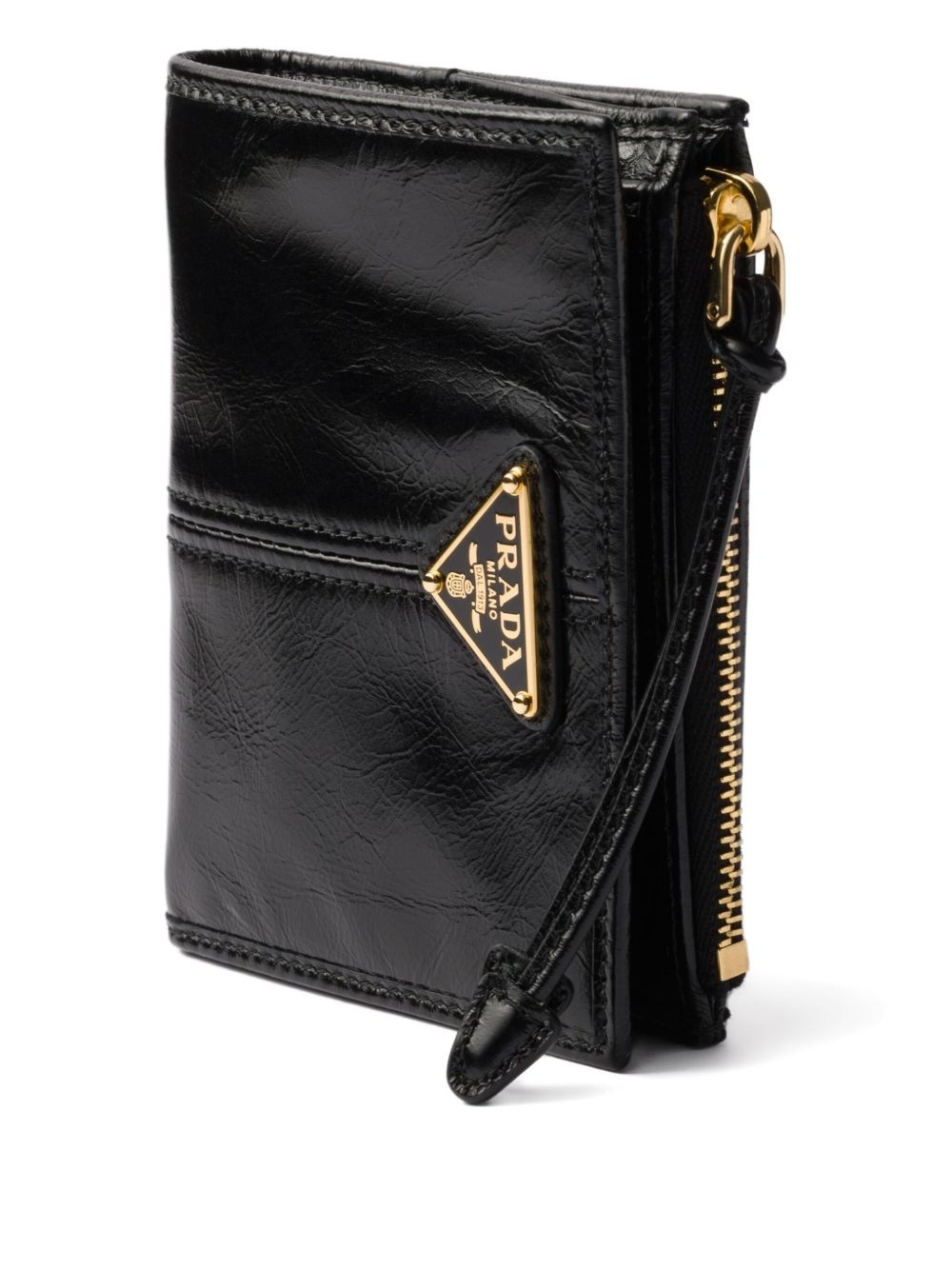 textured leather zip wallet - 3