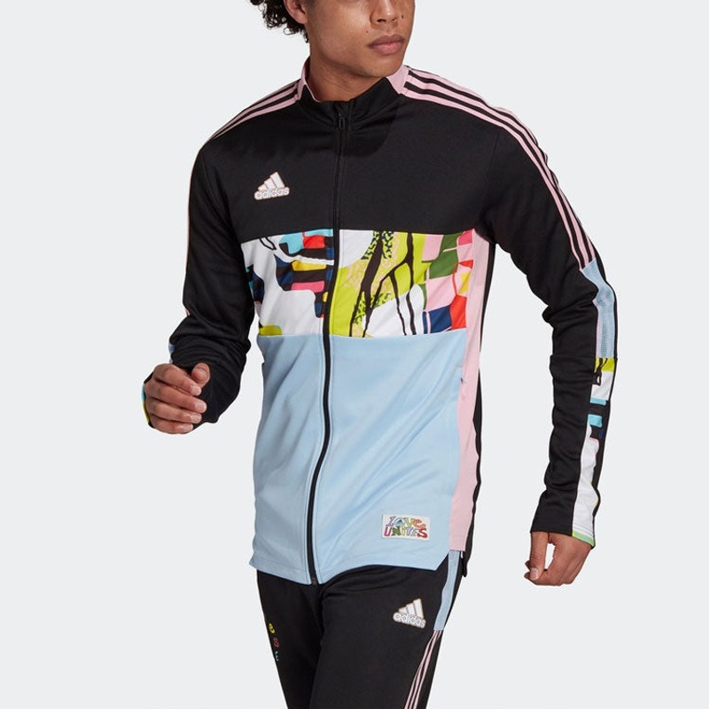 adidas adidas Colorblock Soccer/Football Sports Jacket Black H50879 outlook