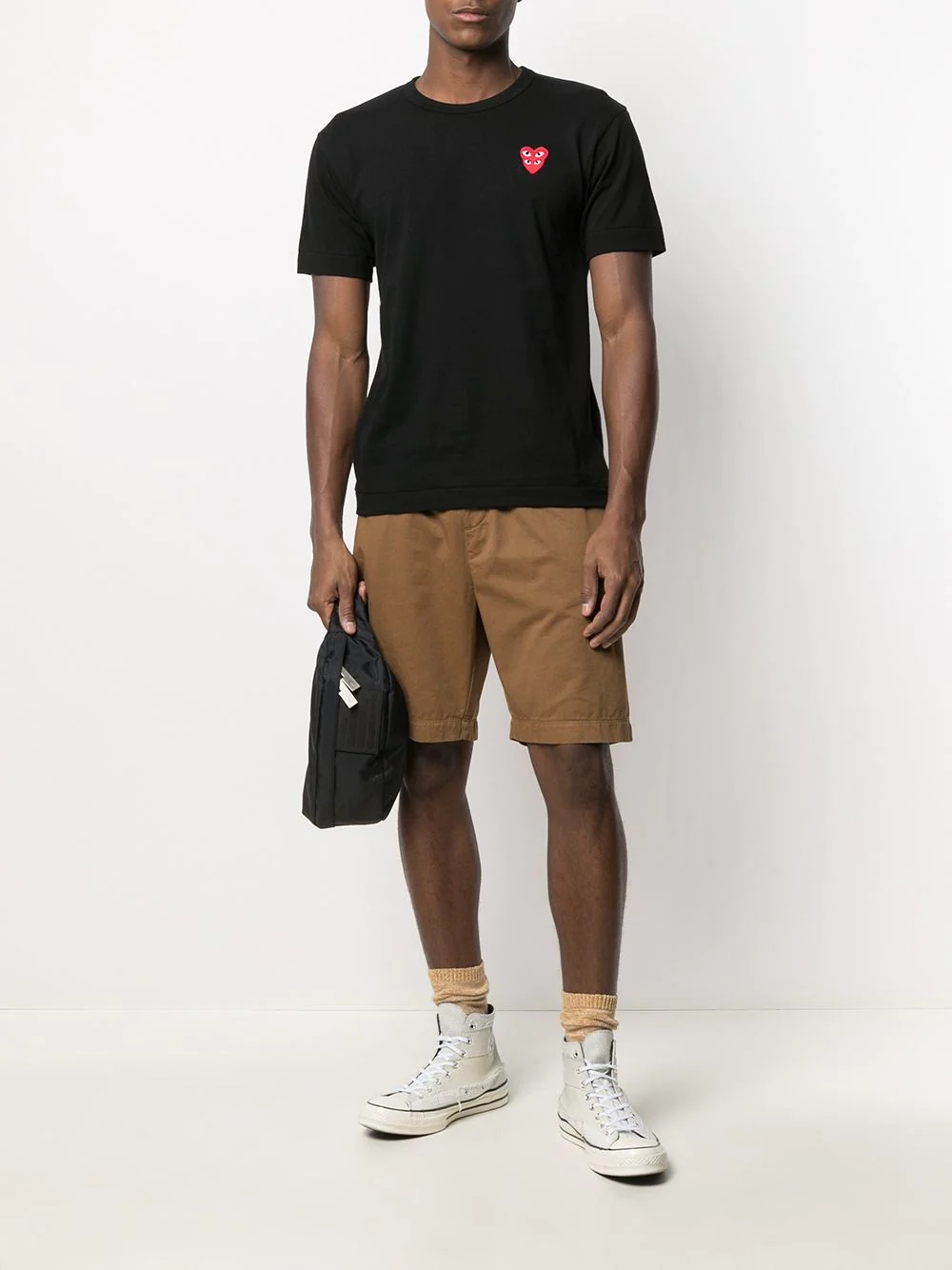 heart-embroidered crew-neck T-shirt - 2