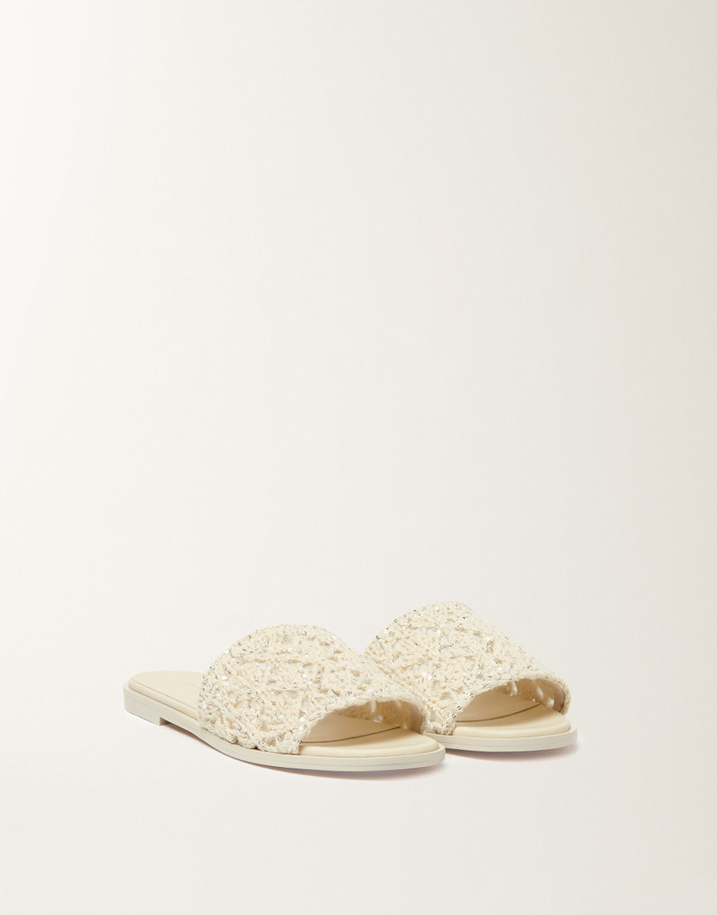 FABIANA FILIPPI Flat sandal in cotton ribbon with sequins outlook