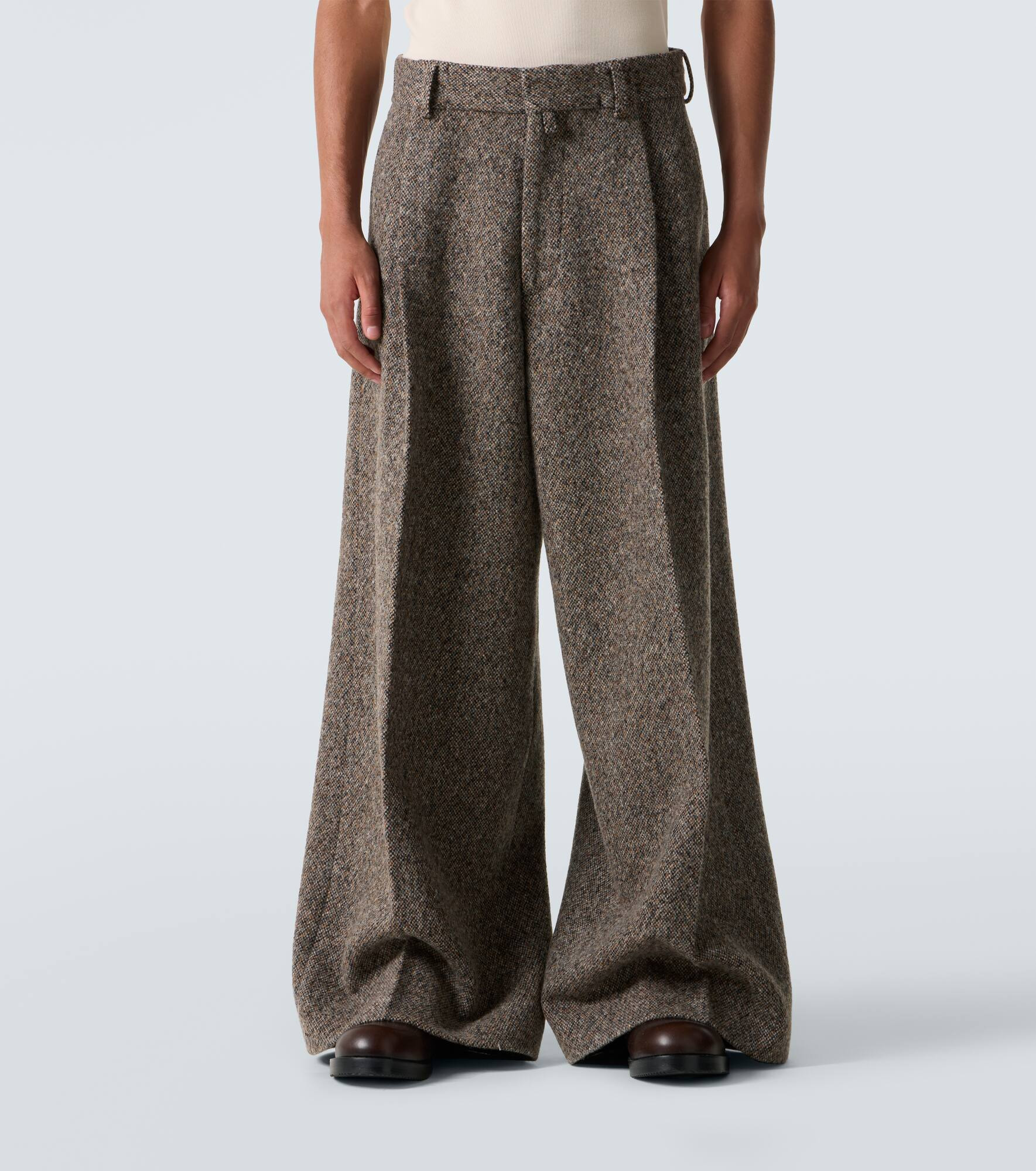 Wool-blend wide-leg pants - 3