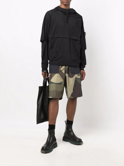 sacai colour-block knee length shorts outlook