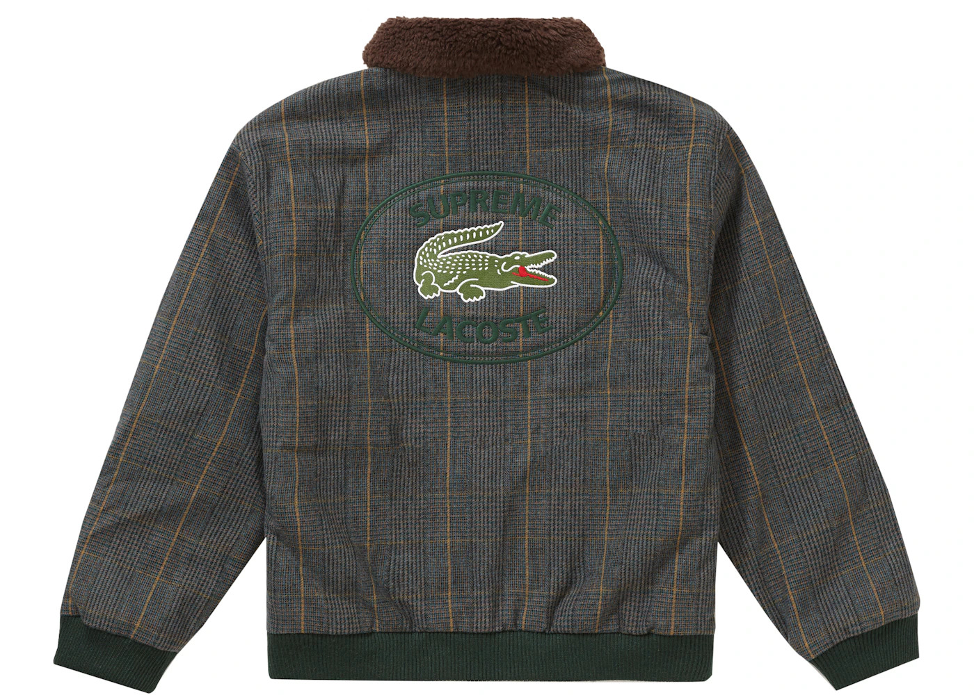 Supreme LACOSTE Wool Bomber Jacket Plaid - 3