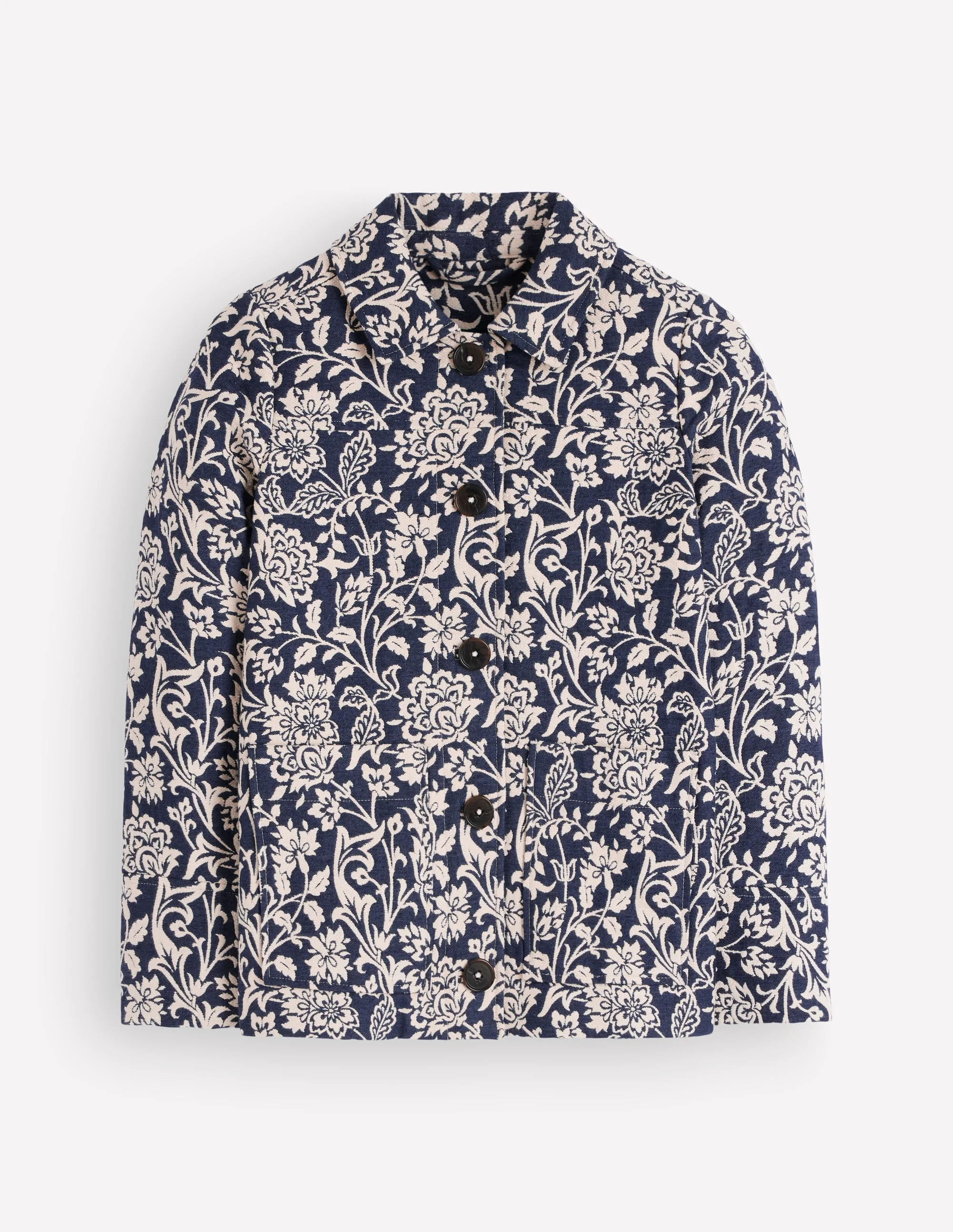 Fife Jacquard Chore Jacket-Navy - 1