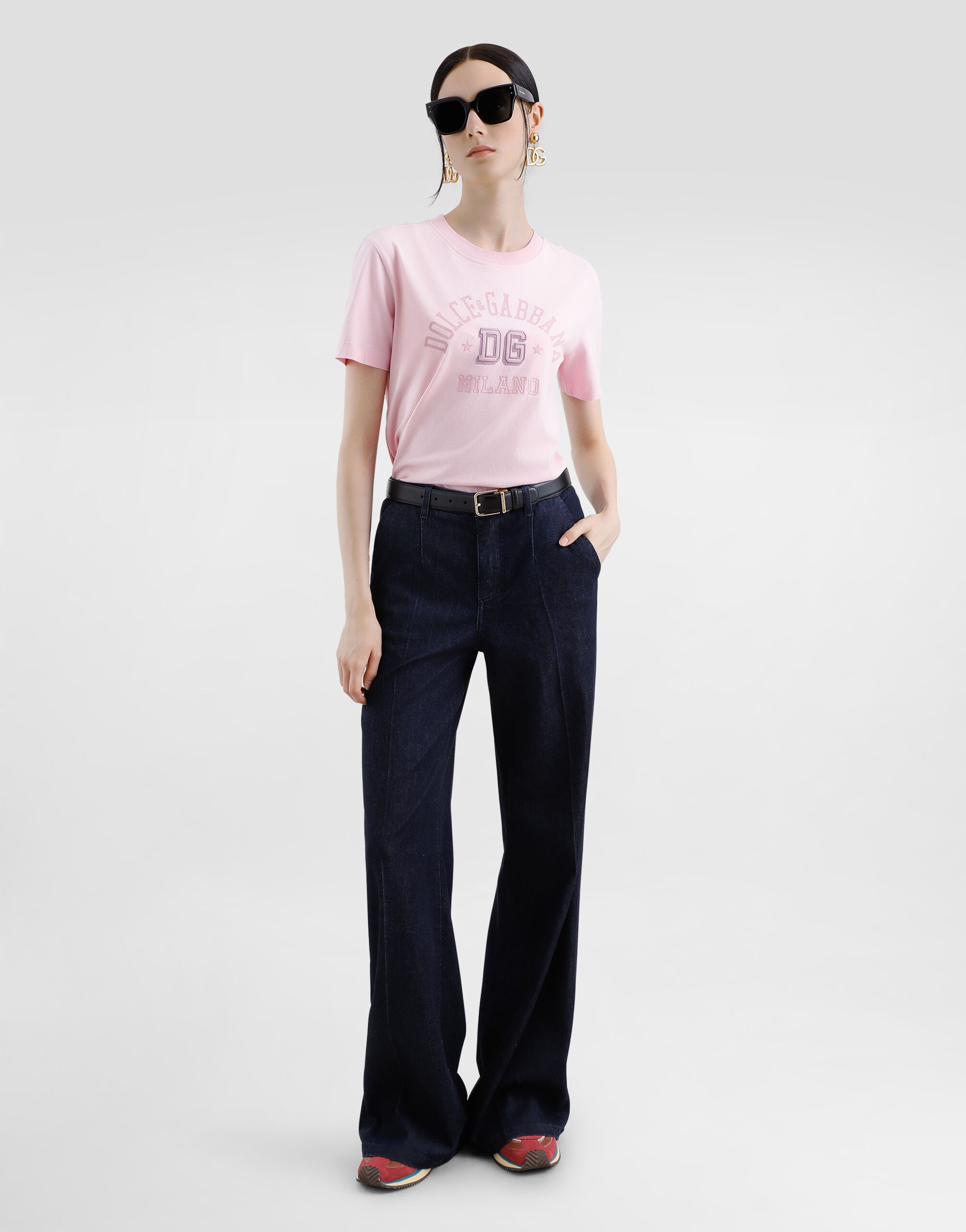 Oversize jersey T-shirt with raised DG logo embroidery - 2