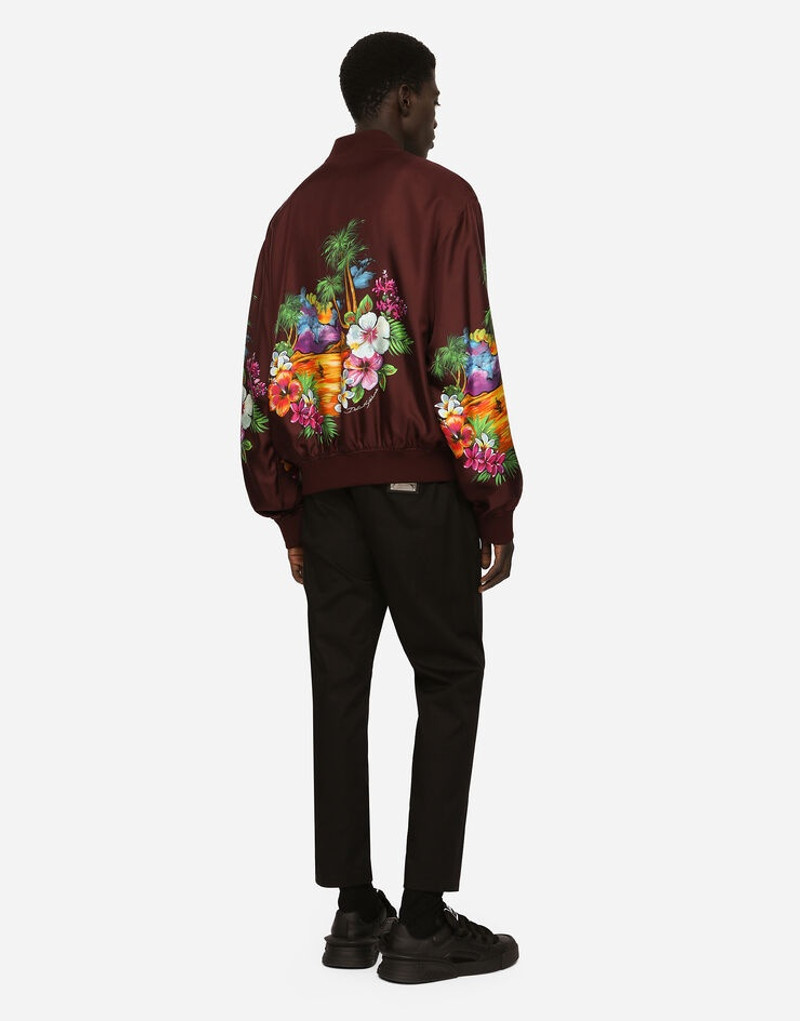 Silk twill jacket with Hawaiian print 5
