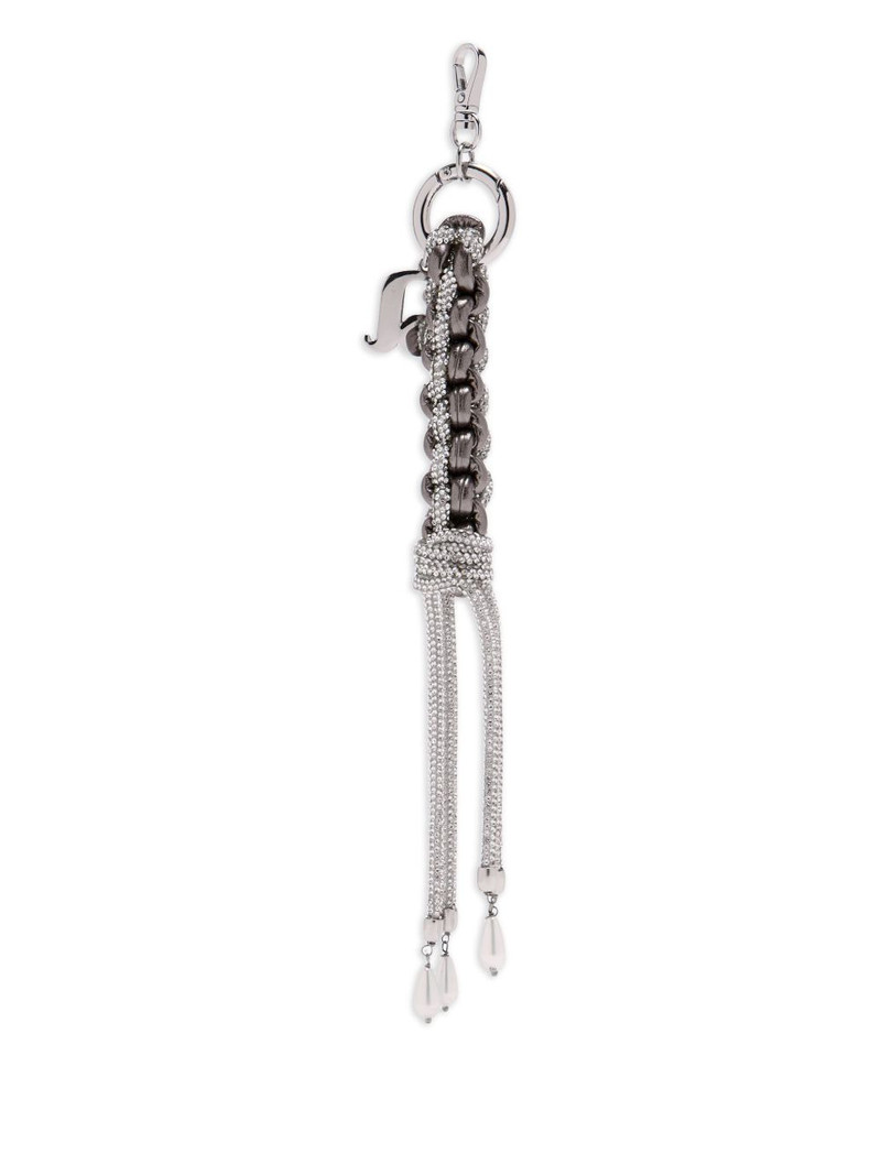 Rosantica braided crystal-embellished bag charm outlook