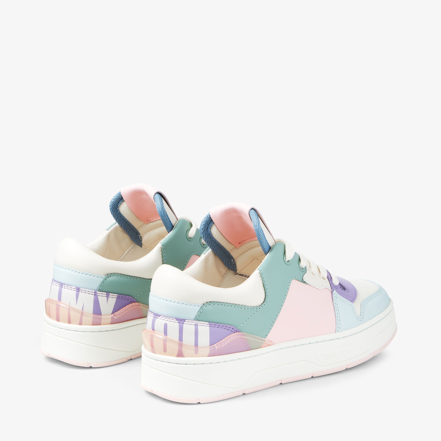 Florent/F
Powder Pink and Pastel Mix Leather Trainers - 6