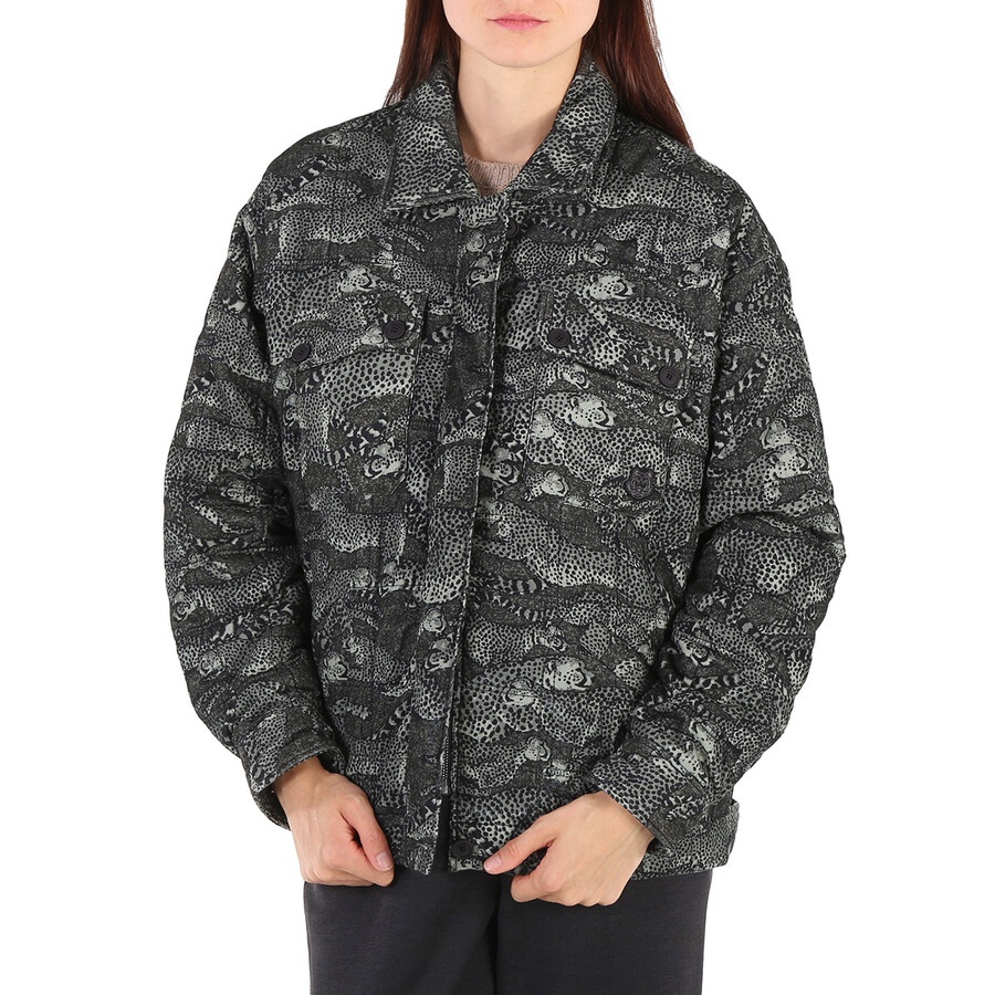 Kenzo Lime Tea Cheetah Print Cotton Oversized Jacket - 3