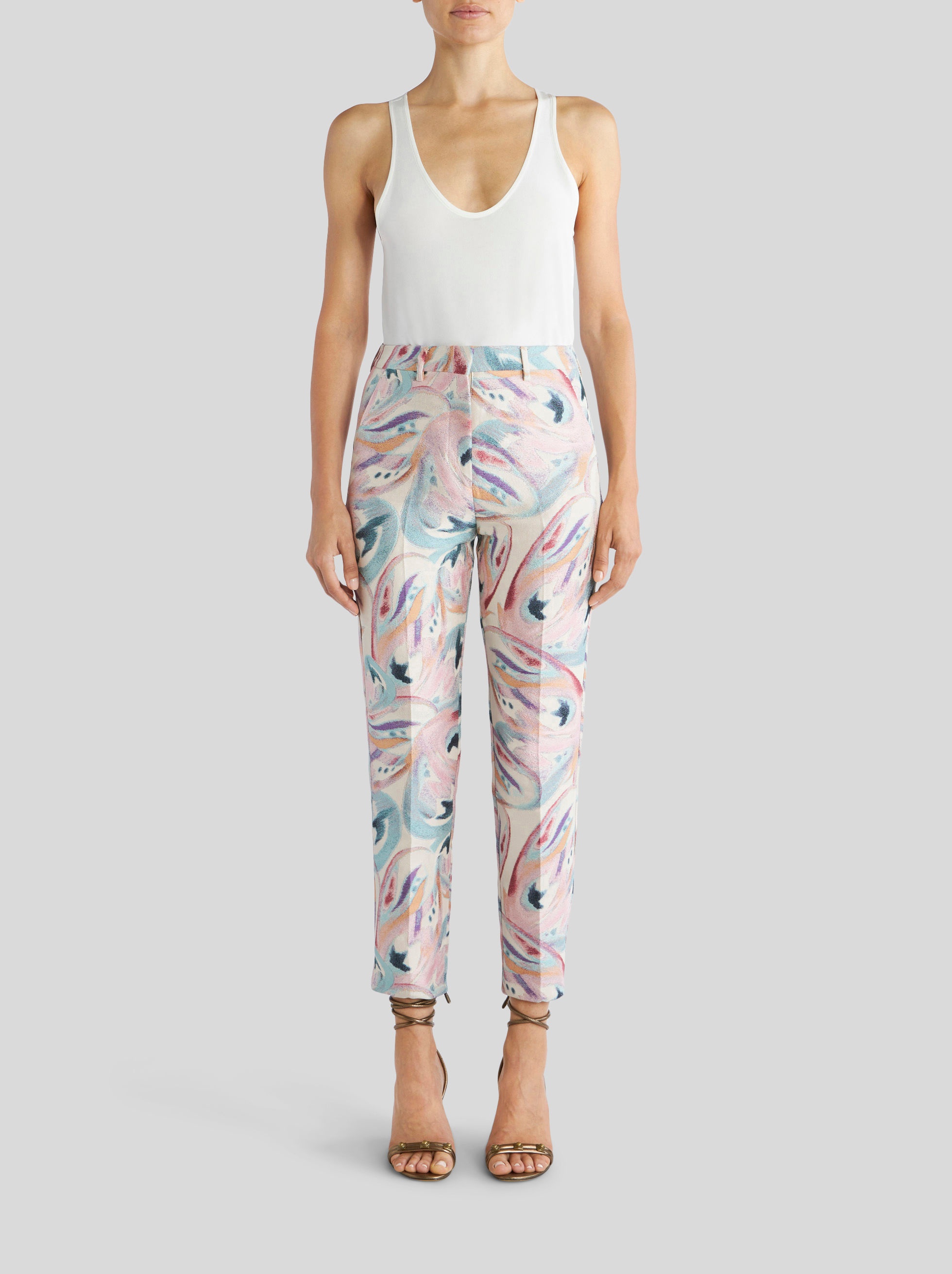 TAILORED JACQUARD TROUSERS WITH BUTTERFLY PATTERNS - 3