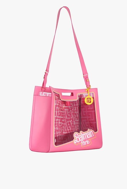 Balmain x Barbie - Pink calfskin 1945 tote bag - 5