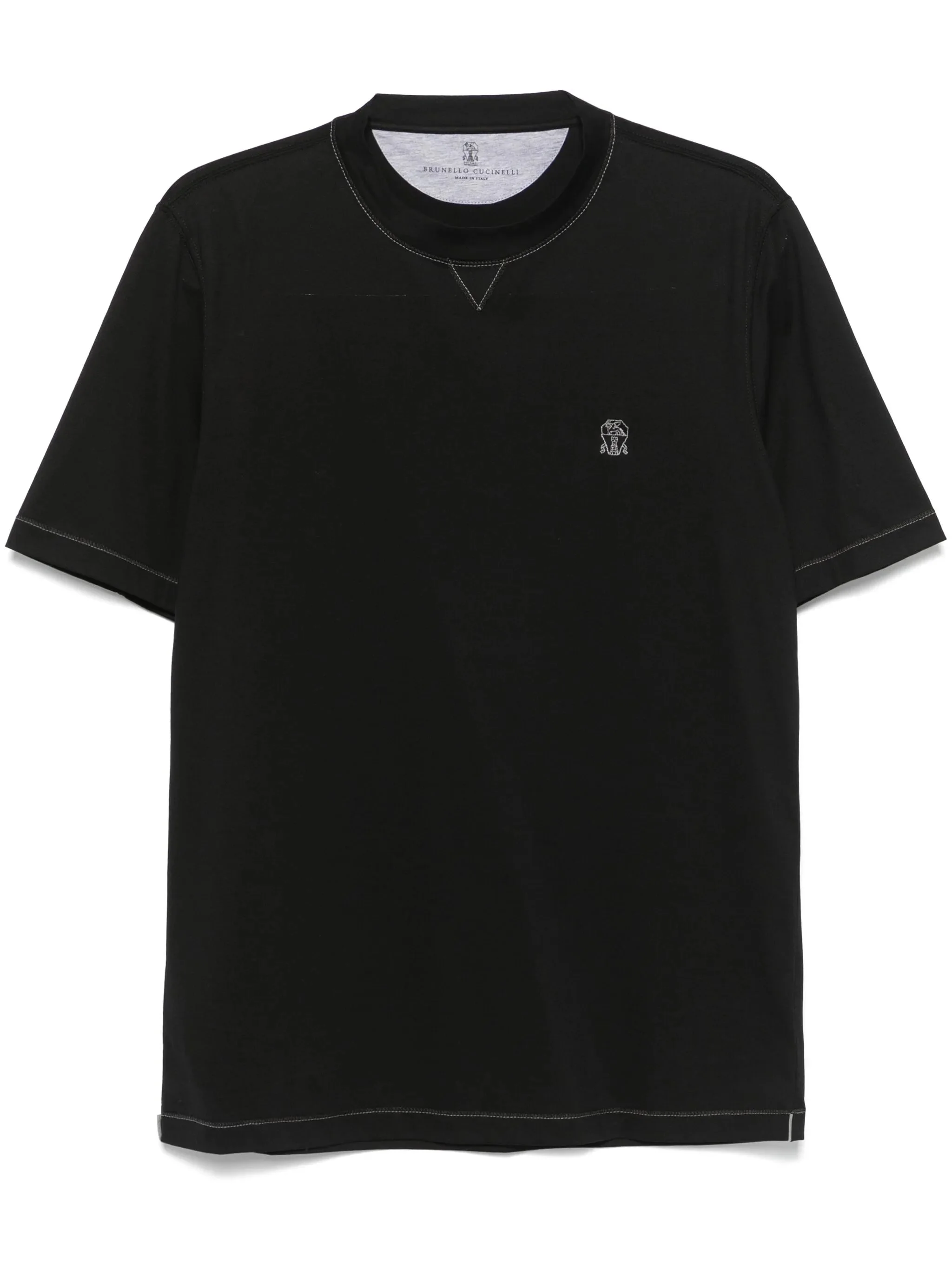 Brunello Cucinelli Embroidered-logo T-shirt - 1