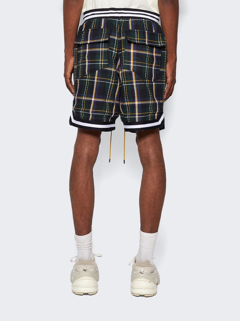 Flannel Court Logo Shorts Green - 5