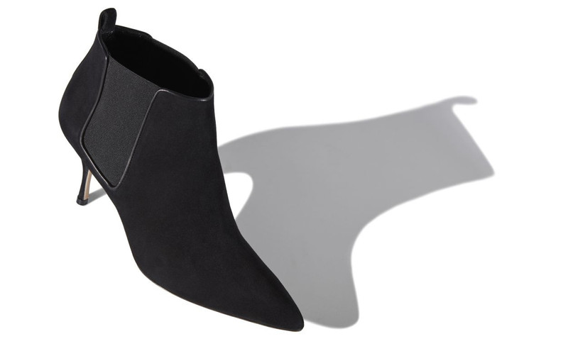 Manolo Blahnik Black Suede Ankle Boots outlook