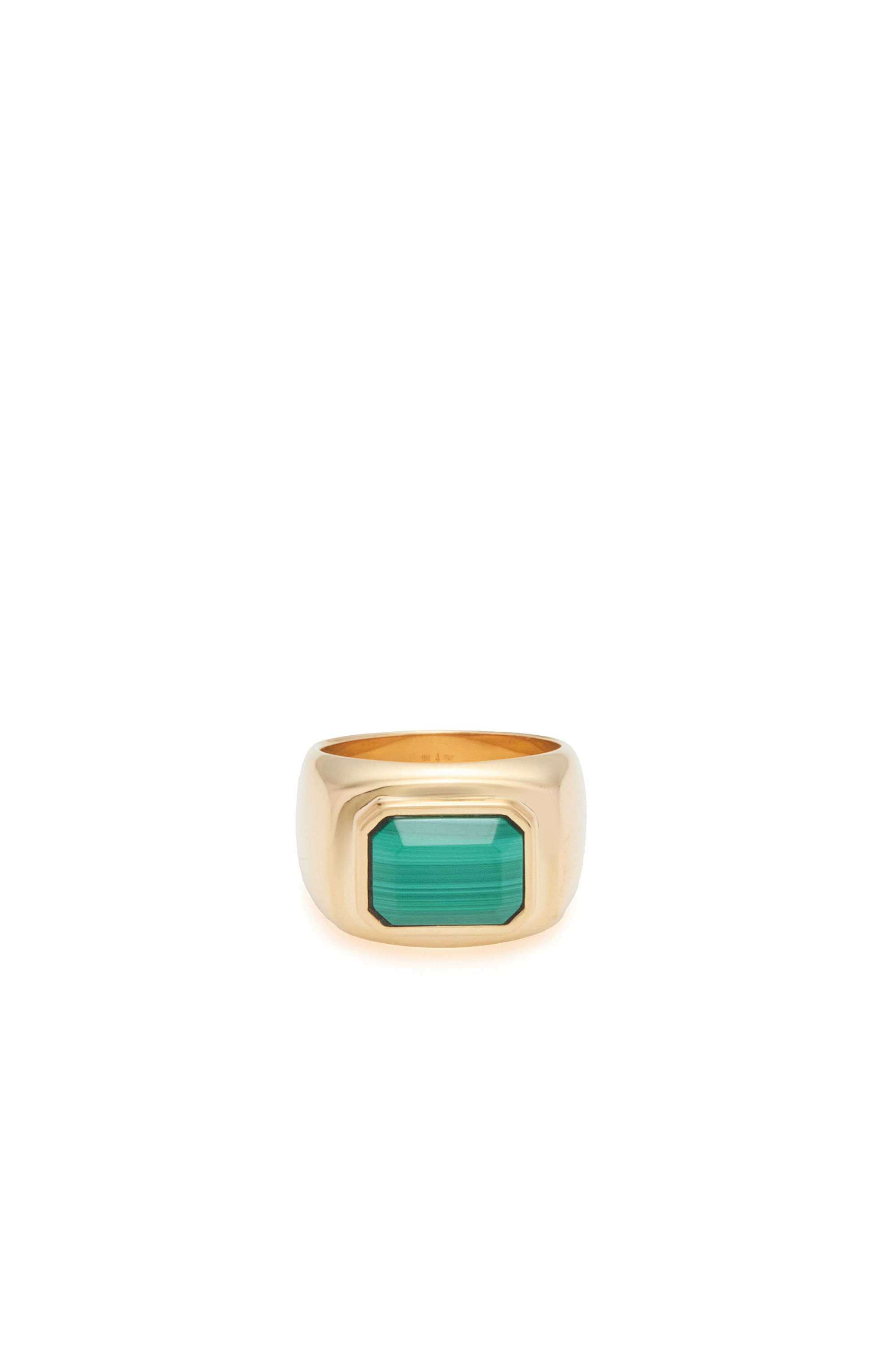 Large Ring in 18K Gold & Malachite Stone - 3
