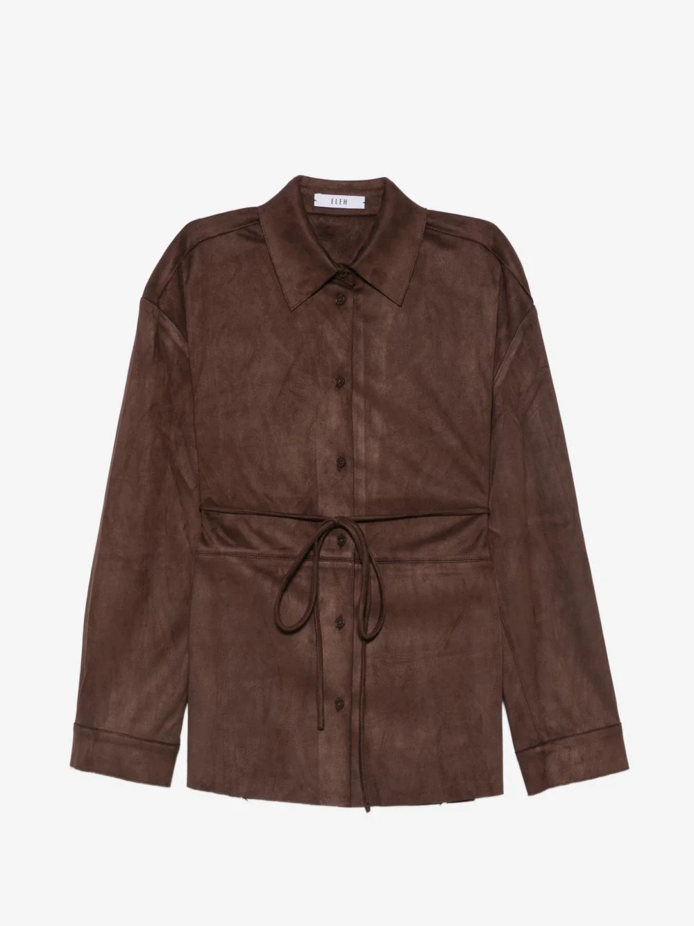 belted faux-suede shirt - 1