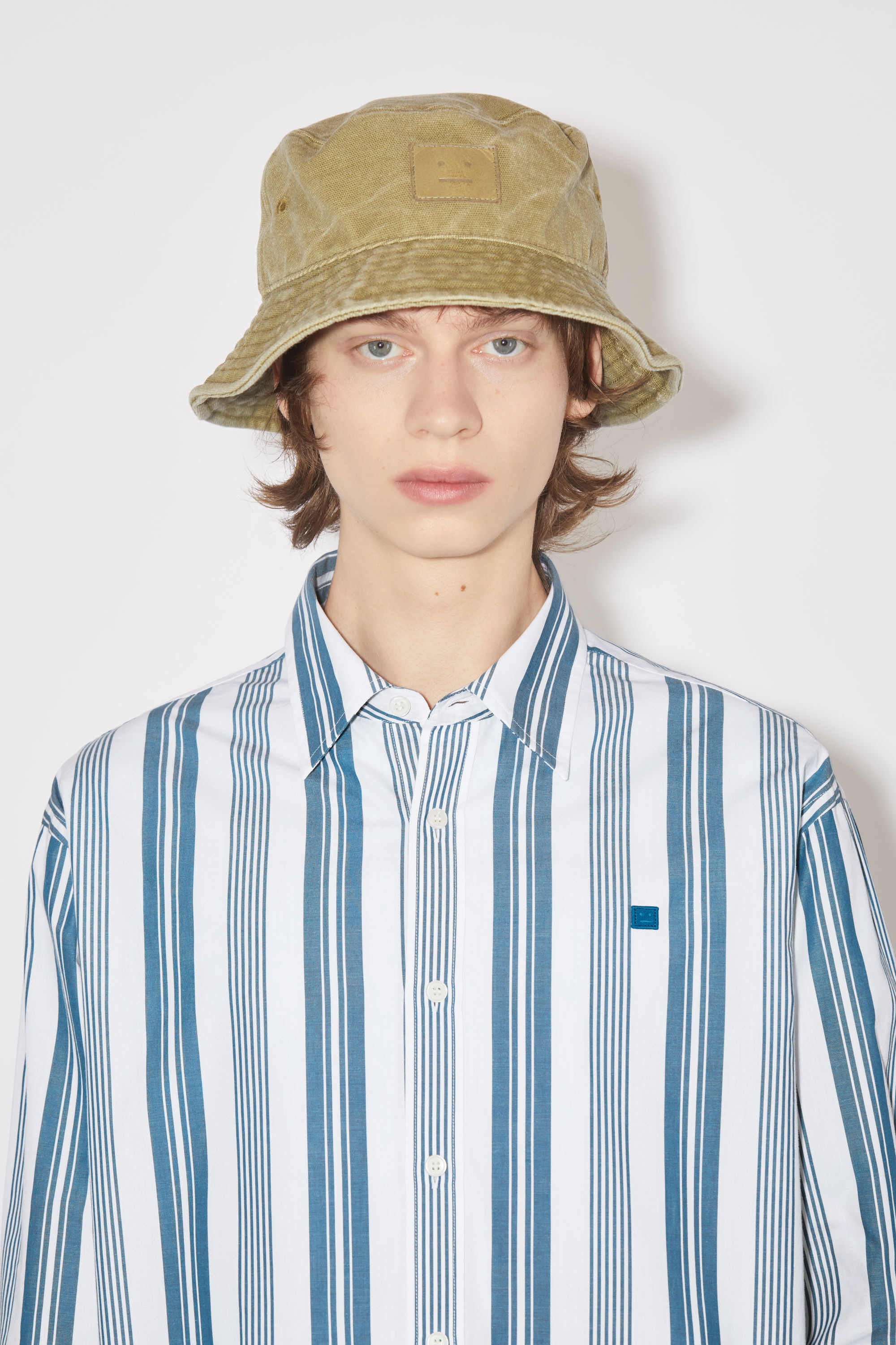 Stripe button-up shirt - White/Steel blue - 5