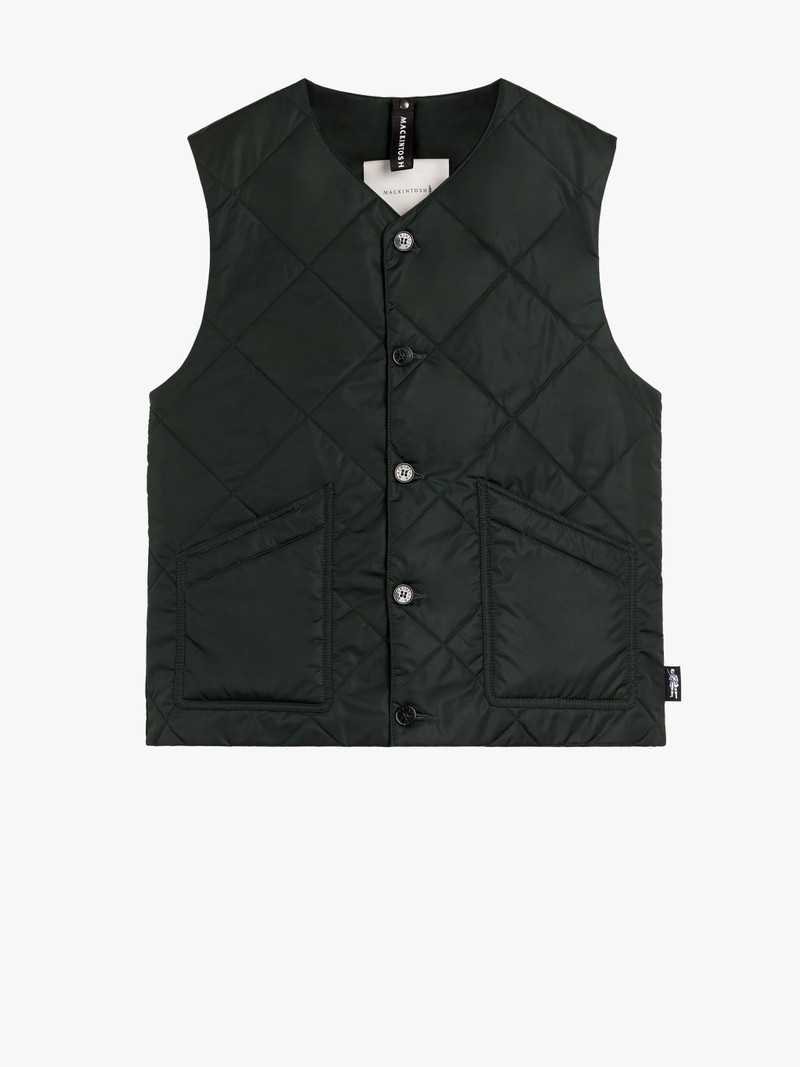 NEW HIG BOTTLE GREEN NYLON QUILTED LINER VEST 4