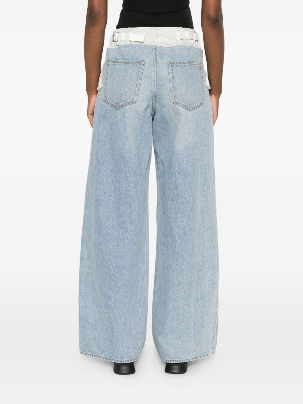 panelled cotton jeans - 4